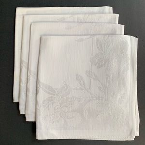 4 Vintage Double Damask Linen Lunch Napkins